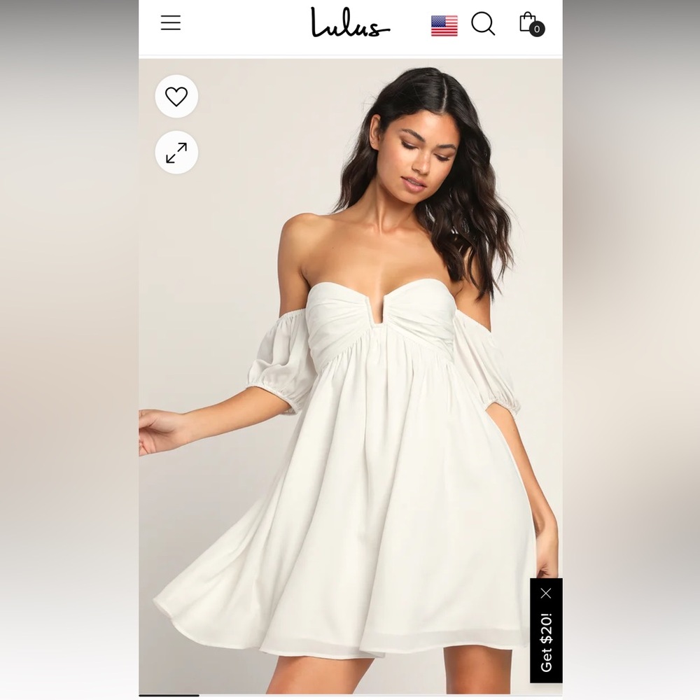White Lulus off the shoulder dress